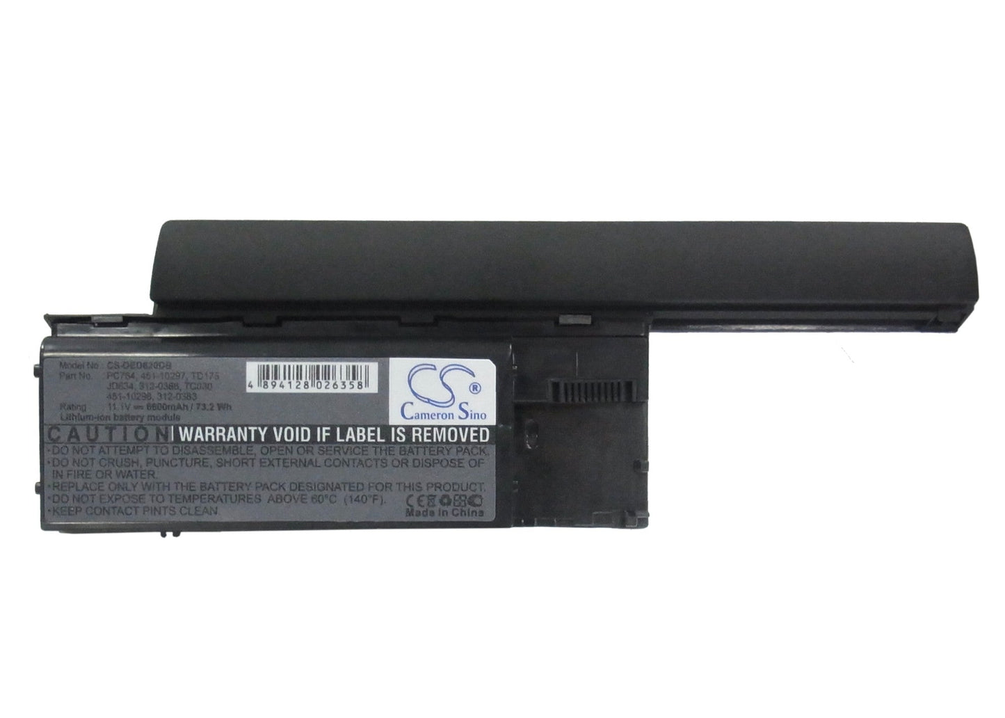Replacement Battery for DELL Latitude D620 – Notebook, Laptop – 6600mAh / 11.1V