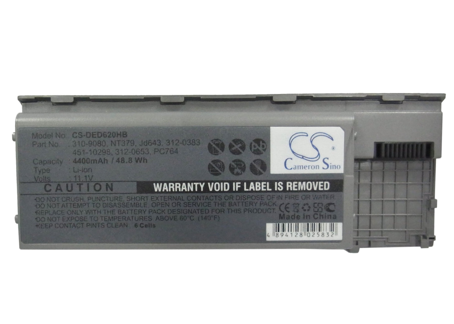 Replacement Battery for DELL Latitude D620 – Notebook, Laptop – 4400mAh / 48.84Wh / 11.1V