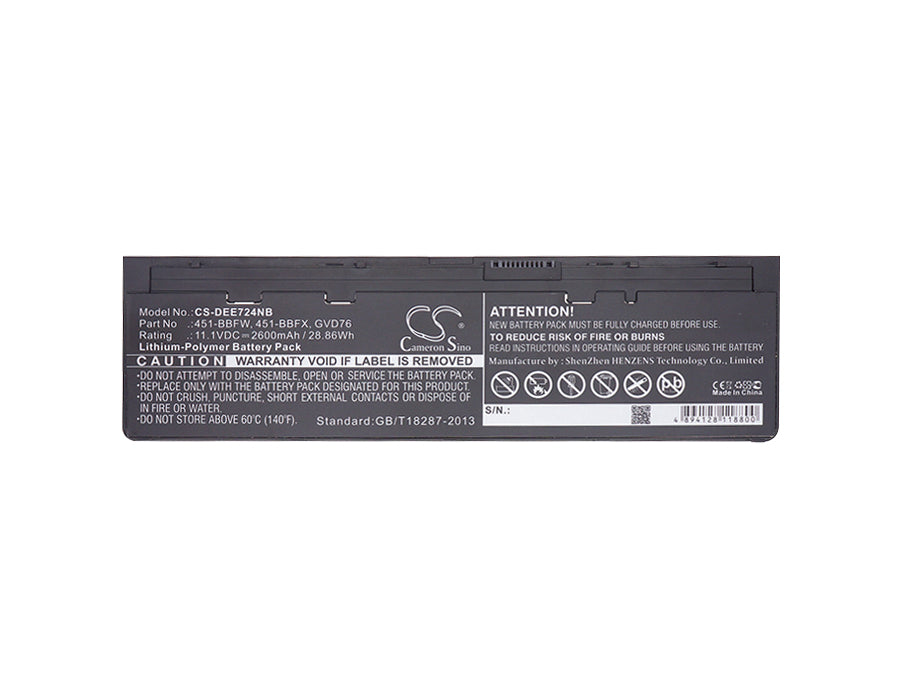 Replacement Battery for DELL Latitude 12-7000 – Notebook, Laptop – 2600mAh / 28.86Wh / 11.1V