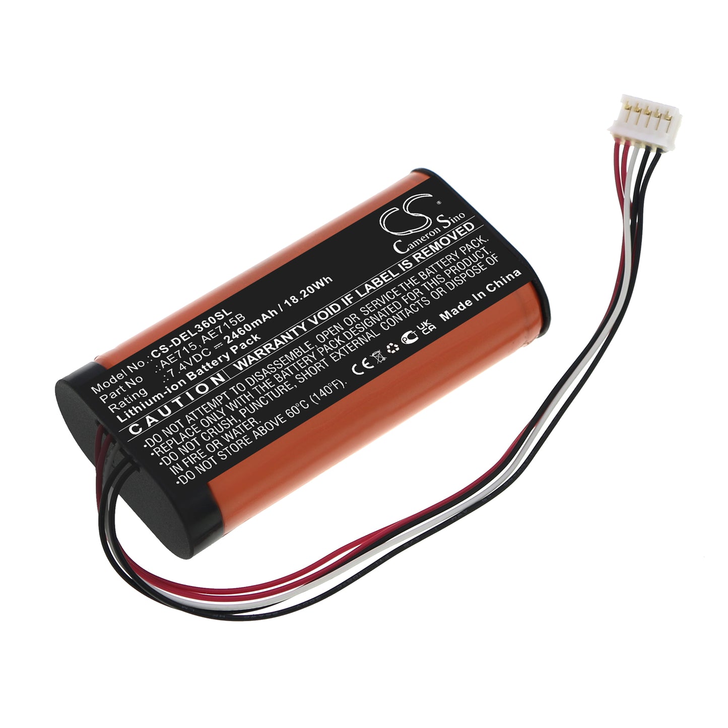 Replacement Battery for DELL Wireless 360 Speaker – 2460mAh / 18.20Wh