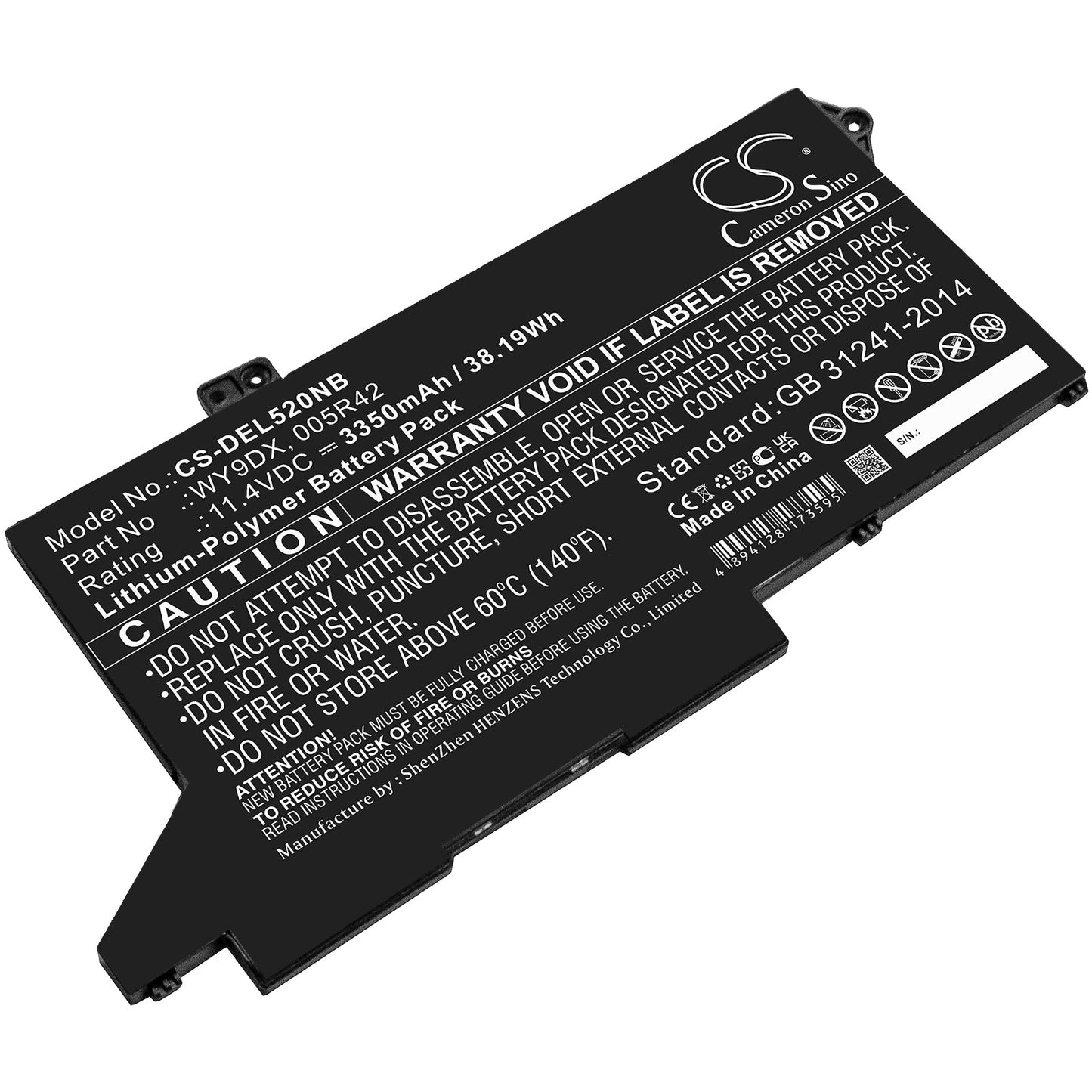 Replacement Battery for DELL Latitude 5420 – Notebook, Laptop – 3350mAh / 38.19Wh / 11.4V