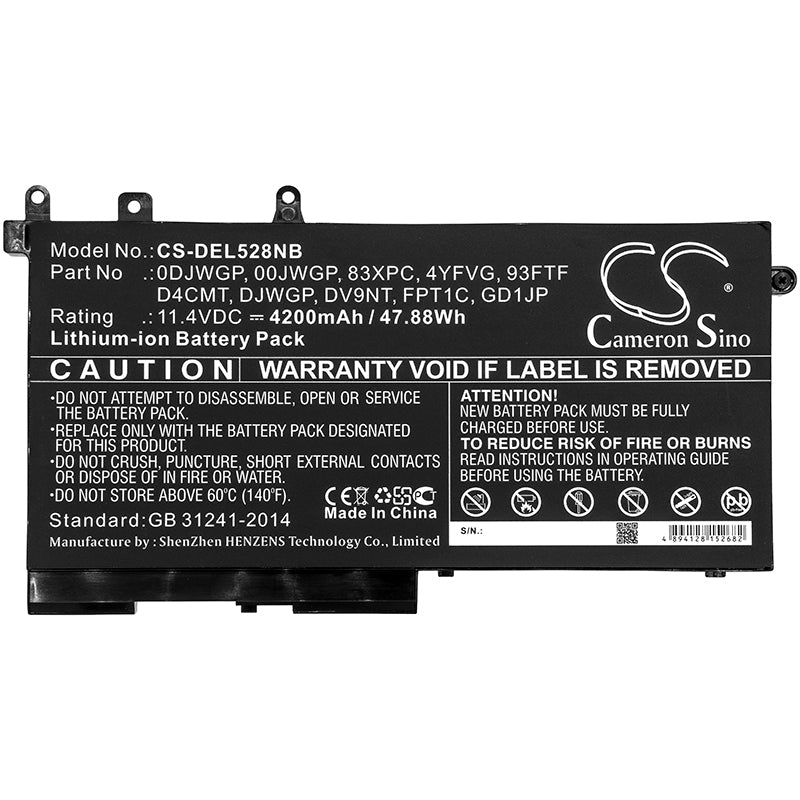Replacement Battery for DELL Latitude 12 5290 – Notebook, Laptop – 4200mAh / 47.88Wh / 11.4V
