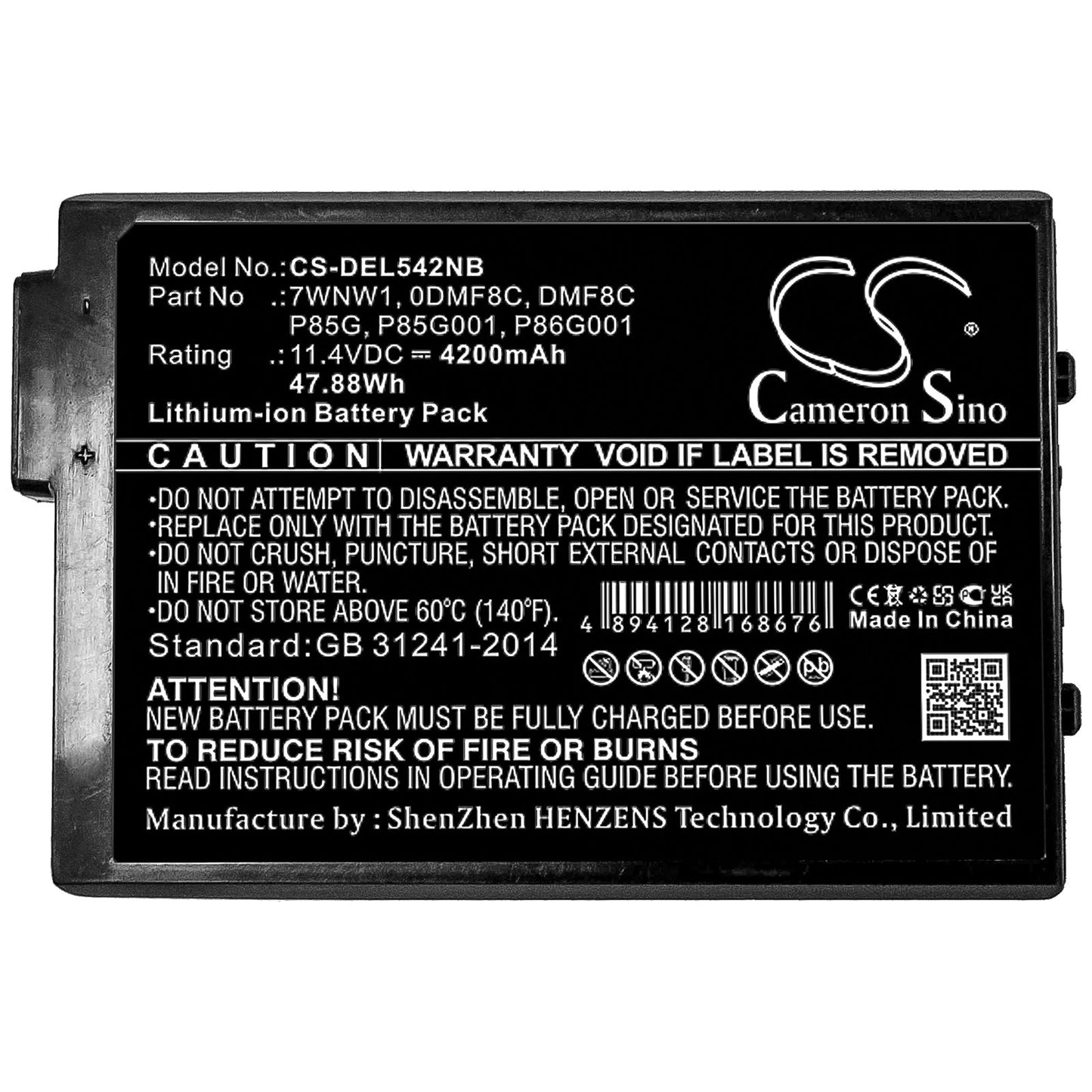 Replacement Battery for DELL Latitude 5420 – Notebook, Laptop – 4200mAh / 47.88Wh / 11.4V