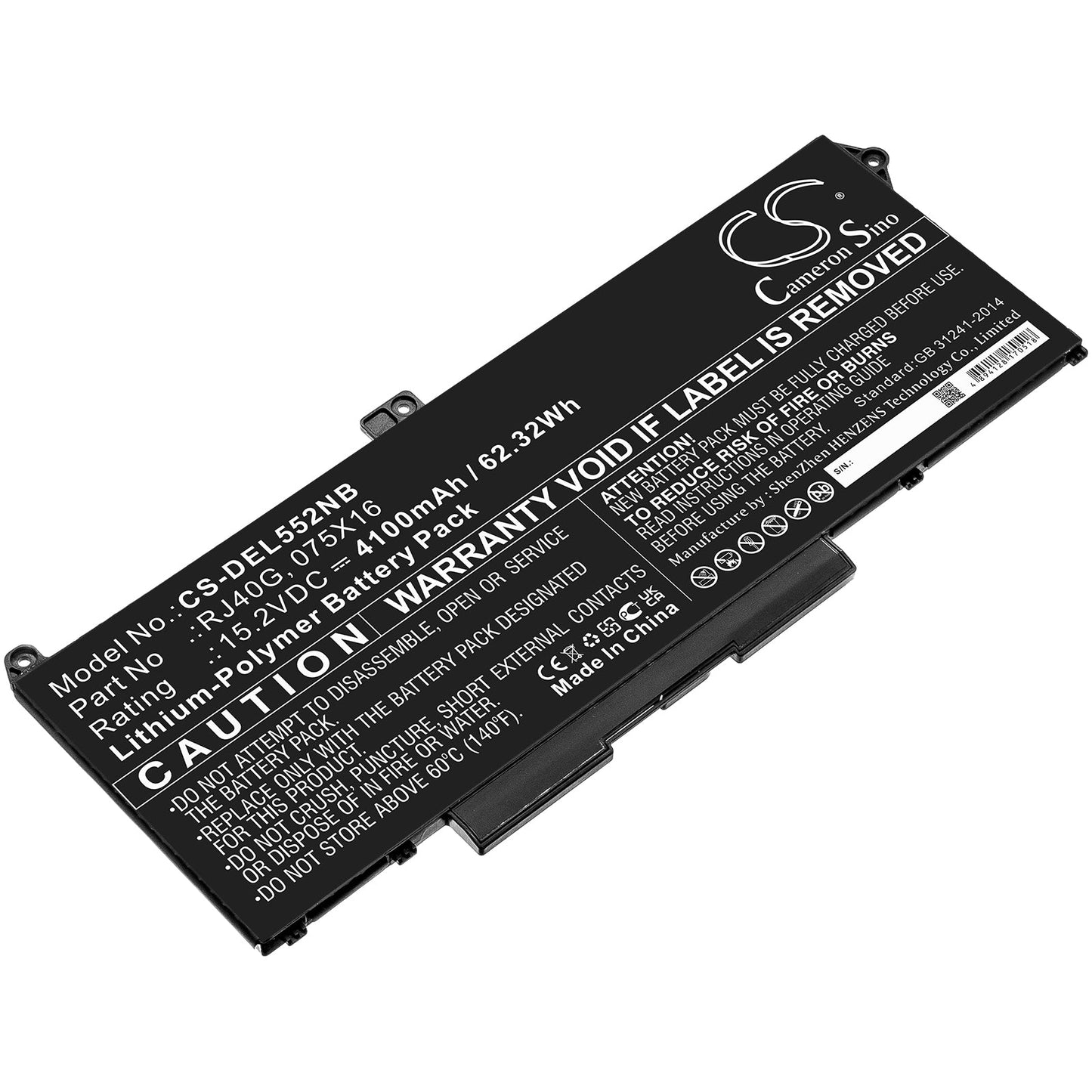 Replacement Battery for DELL Latitude 14 5420 – Notebook, Laptop – 4100mAh / 62.32Wh / 15.2V