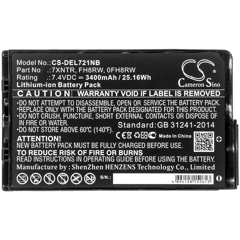 Replacement Battery for DELL Latitude 12 7202 – Notebook, Laptop – 3400mAh / 25.16Wh / 7.4V