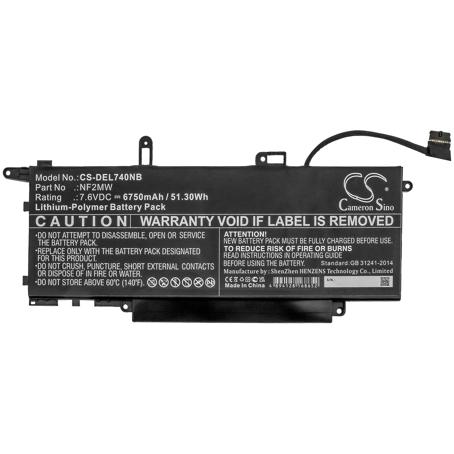Replacement Battery for DELL Latitude 7310 2-in-1 – Notebook, Laptop – 6750mAh / 51.30Wh / 7.6V
