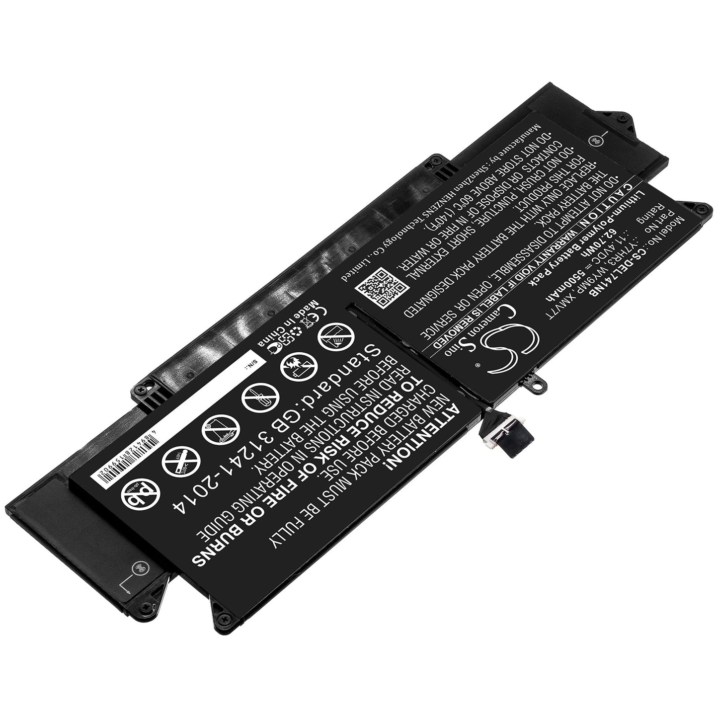 Replacement Battery for DELL Latitude 7410 – Notebook, Laptop – 5500mAh / 62.70Wh / 11.4V