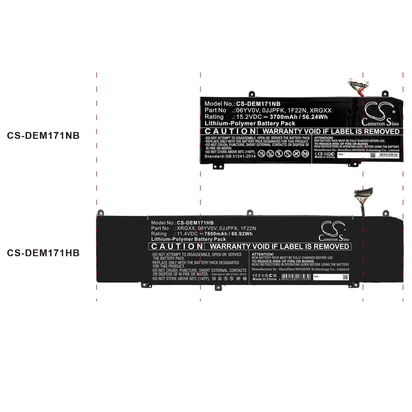 Replacement Battery for DELL  ALIENWARE 2018 orion M15 – Notebook, Laptop – 3700mAh / 56.24Wh / 15.2V