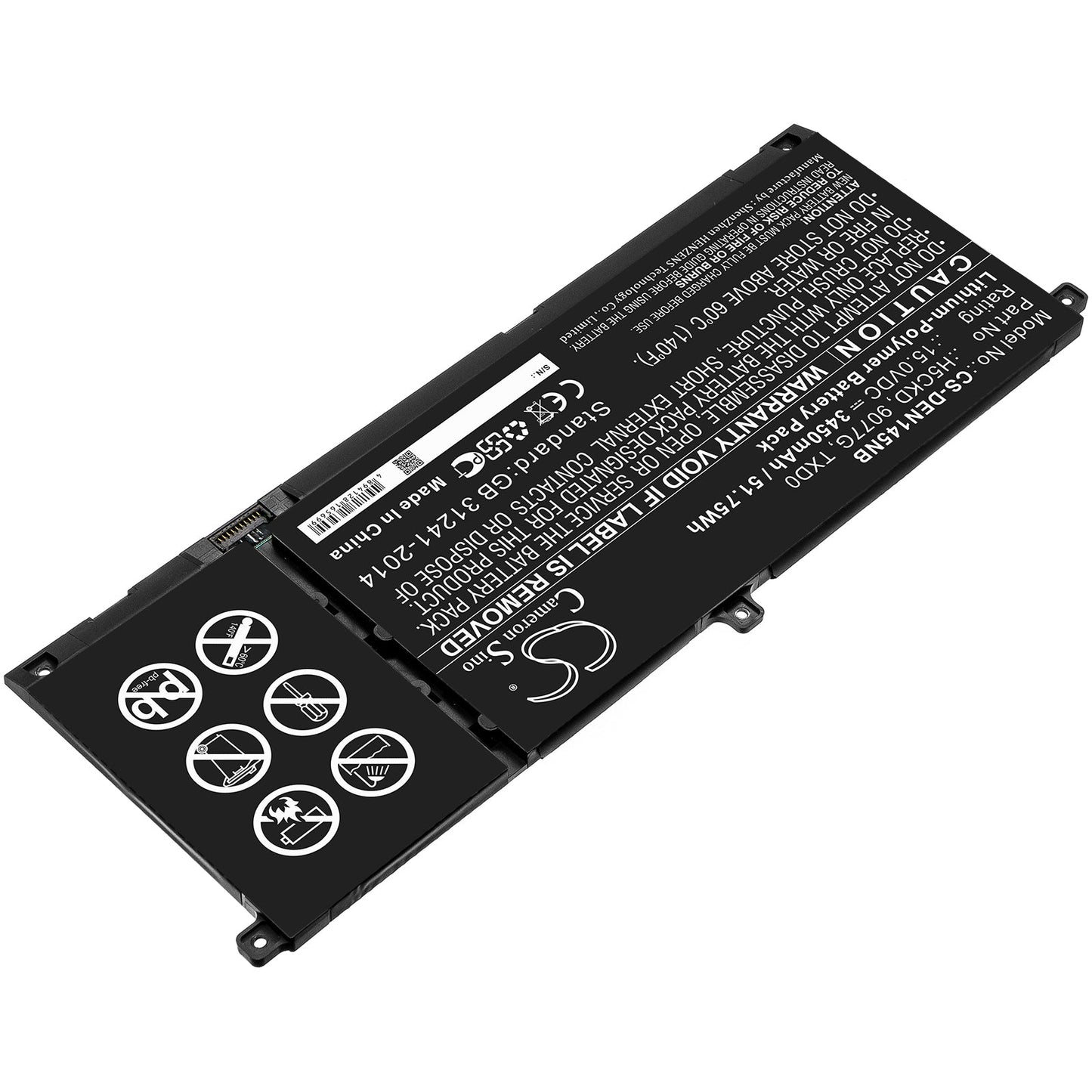 Replacement Battery for DELL  Inspiron 13 7306 2-in-1 – Notebook, Laptop – 3450mAh / 51.75Wh / 15.0V