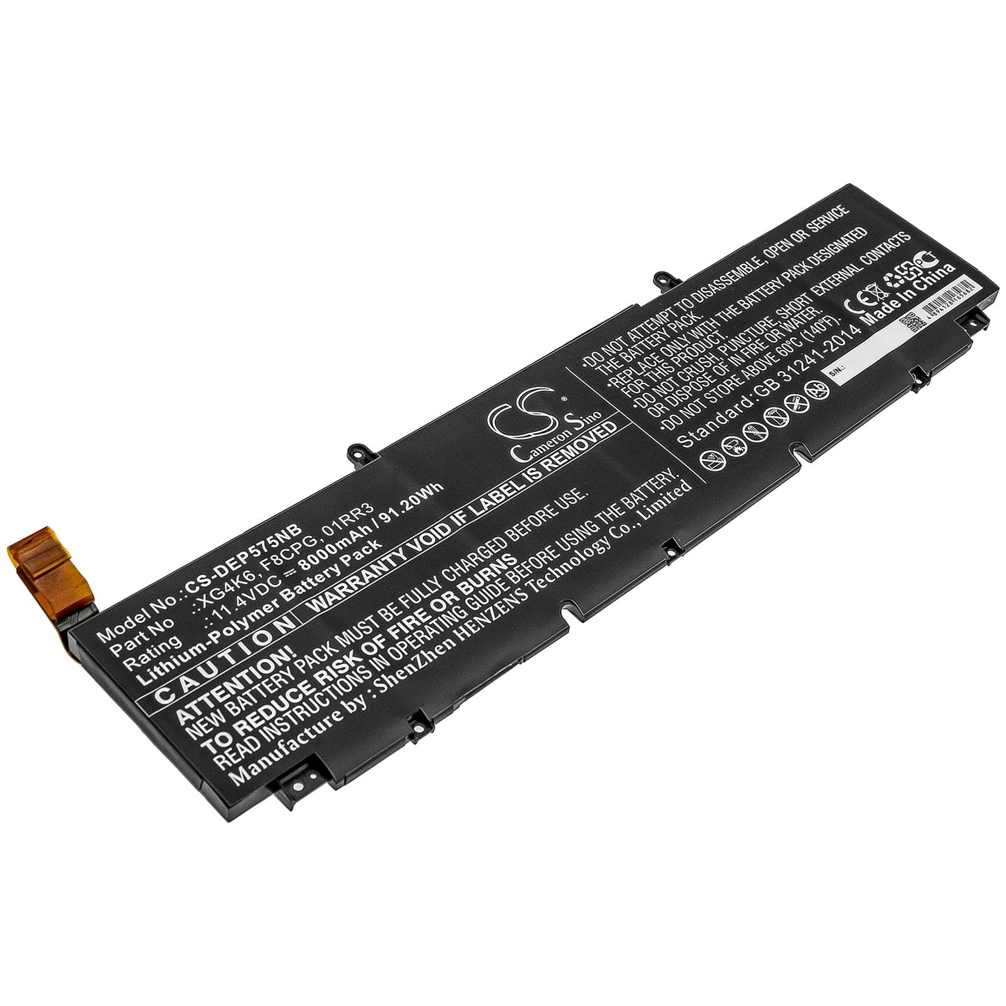 Replacement Battery for DELL Precision 5750 0YY3V – Notebook, Laptop – 8000mAh / 91.20Wh / 11.4V