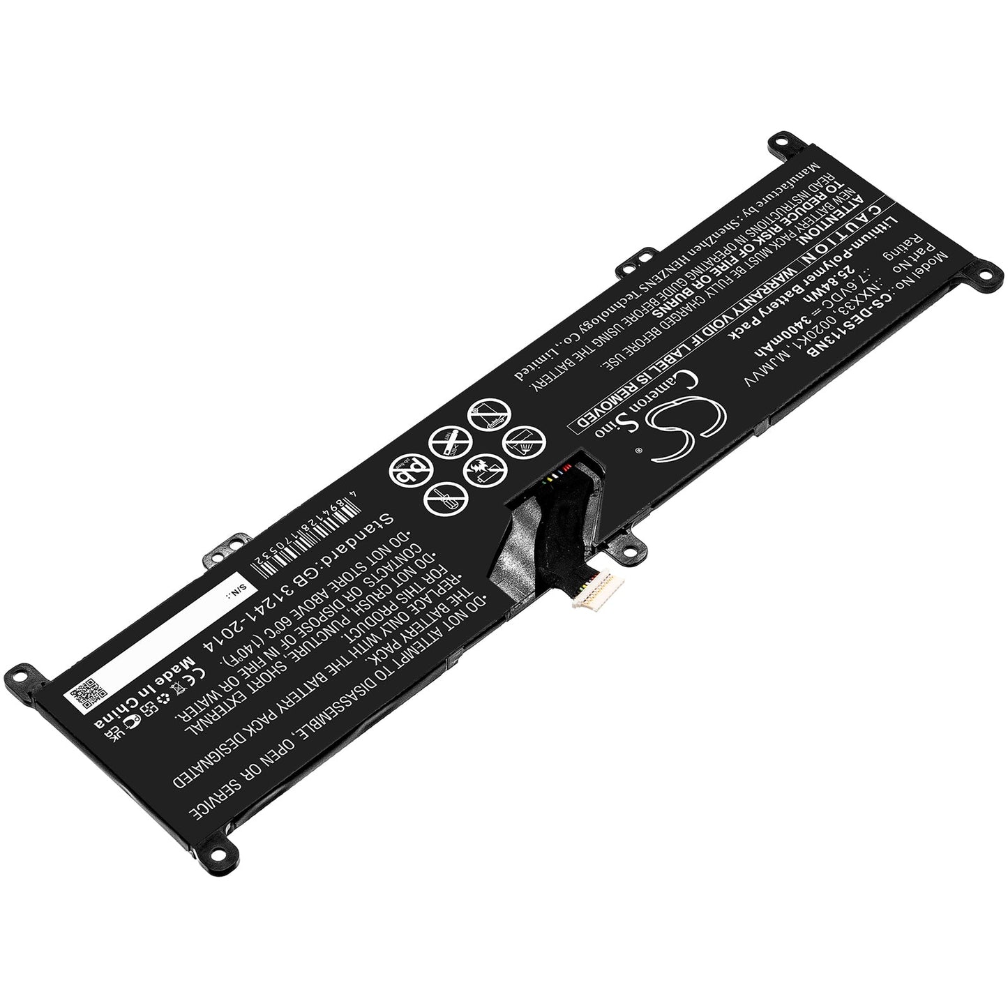 Replacement Battery for DELL  Inspiron 11 3195 2-in-1 – Notebook, Laptop – 3400mAh / 25.84Wh / 7.6V