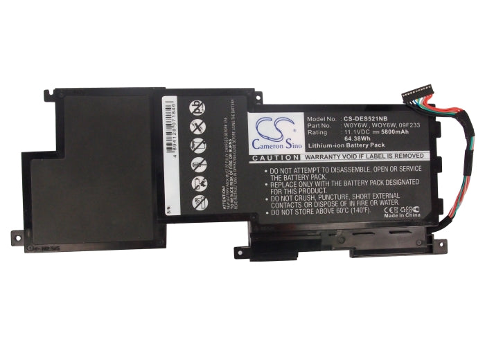 Replacement Battery for DELL  XPS 15 (L521X Mid 2012) – Notebook, Laptop – 5800mAh / 64.38Wh / 11.1V