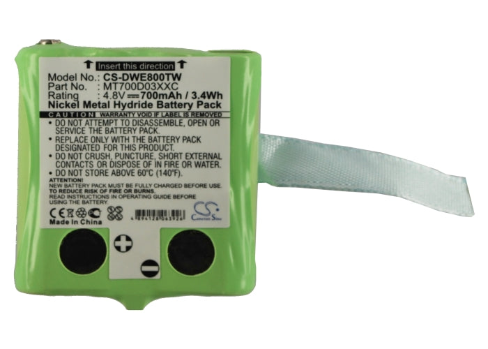 Replacement Battery for DeTeWe Outdoor 8000 – Two-Way Radio – 700mAh/3.4Wh / 4.8V