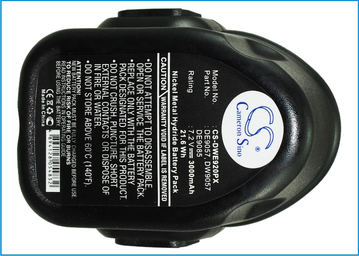 Replacement Battery for DeWalt  DC920KA – Power Tools – 3000mAh / 21.60Wh / 7.2V