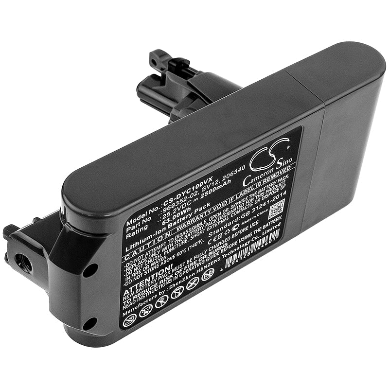 Replacement Battery for Dyson Cyclone V10 – Vacuum – 2500mAh / 63.00Wh / 25.2V
