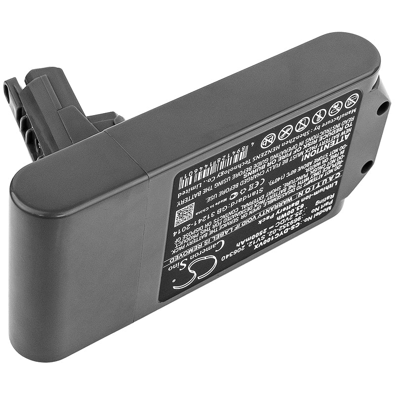 Replacement Battery for Dyson Cyclone V10 – Vacuum – 2500mAh / 63.00Wh / 25.2V