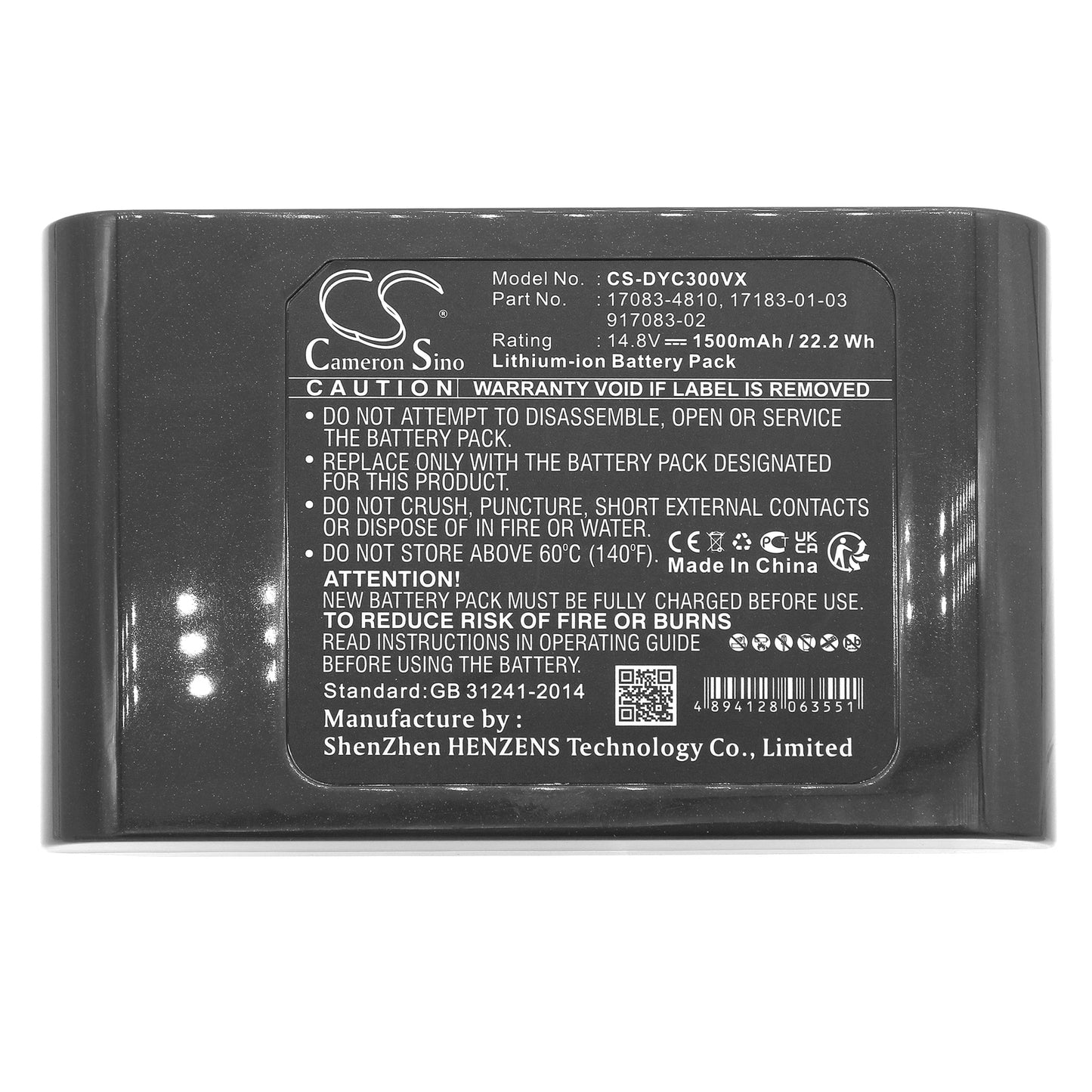 Replacement Battery for Dyson DC30, DC30 White, DC35 – 1500mAh / 22.20Wh