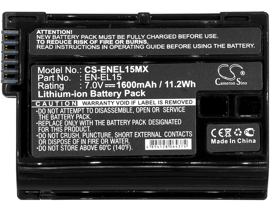 Replacement Battery for Nikon 1 V1 – Camera – 1600mAh / 11.20Wh / 7.0V