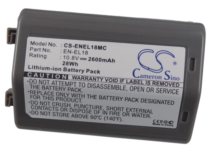 Replacement Battery for Nikon D4 DSLR – Camera – 2600mAh / 28.08Wh / 10.8V