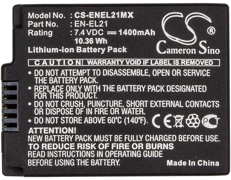 Replacement Battery for Nikon 1 V2 – Camera – 1400mAh / 10.36Wh / 7.4V