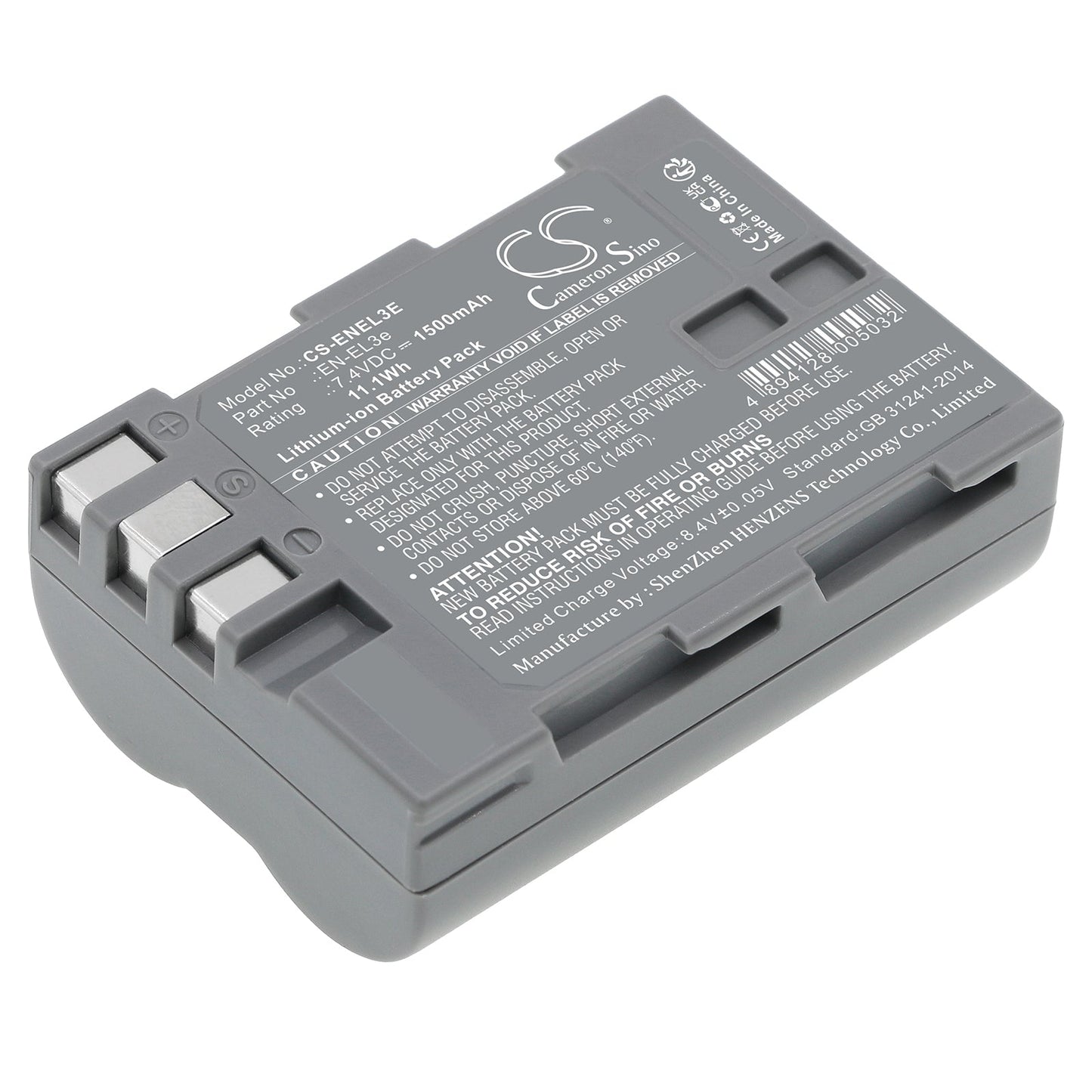 Replacement Battery for NIKON D100 – Camera – 1500mAh / 11.1Wh / 7.4V