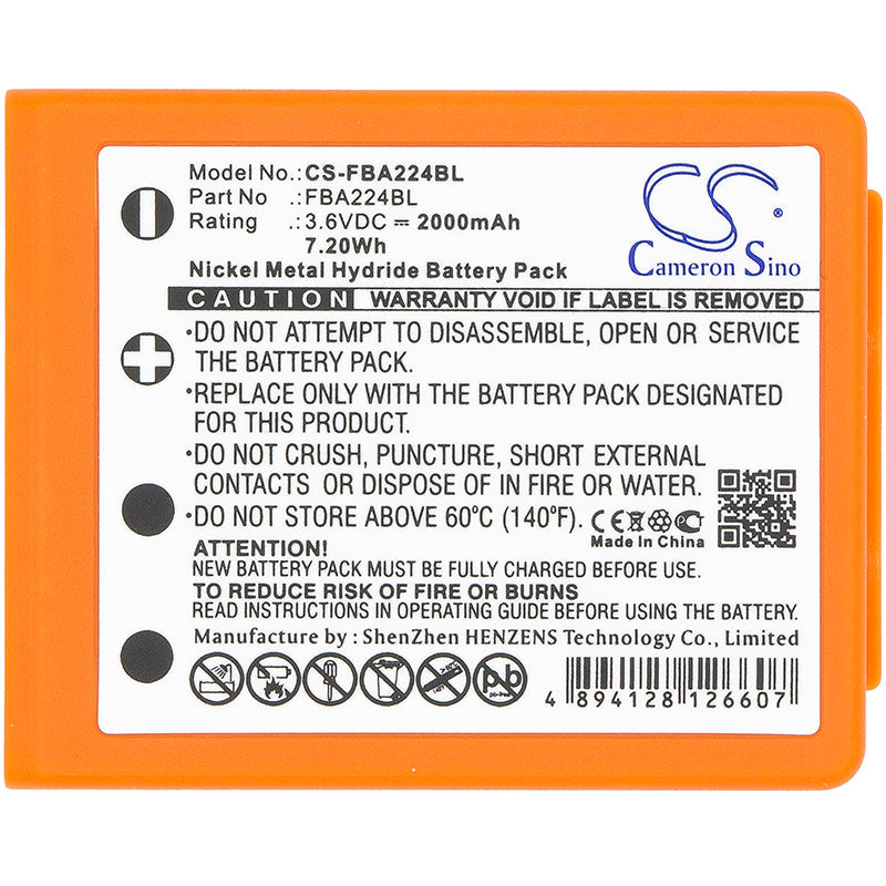 Replacement Battery for HBC FBFUB09N – Crane Remote Control – 2000mAh / 7.20Wh / 3.6V