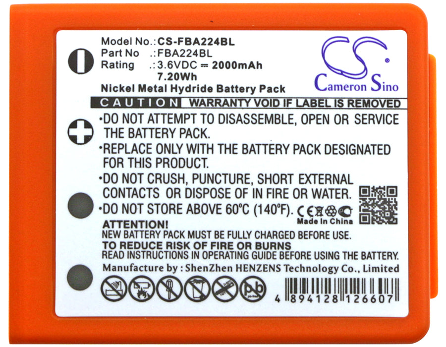 Replacement Battery for HBC FBFUB09N – Crane Remote Control – 2000mAh / 7.20Wh / 3.6V