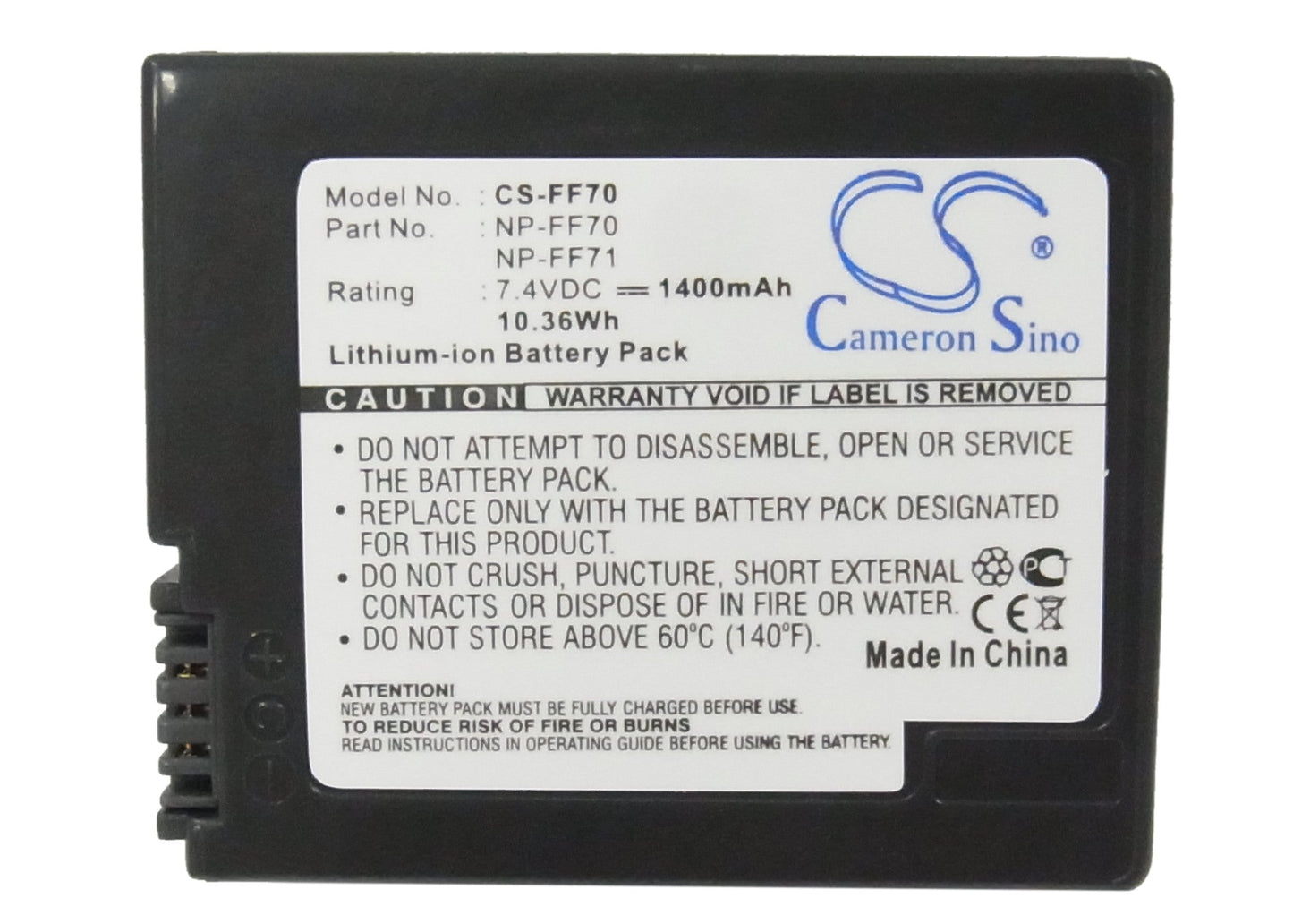 Replacement Battery for Sony CCD-TRV108 – Camera – 1400mAh / 7.4V