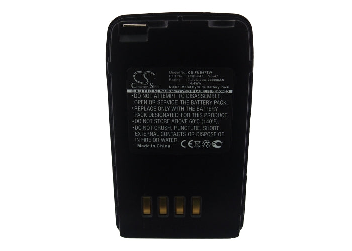 Replacement Battery for YAESU FT10R – Two-Way Radio – 2000mAh / 14.40Wh / 7.2V