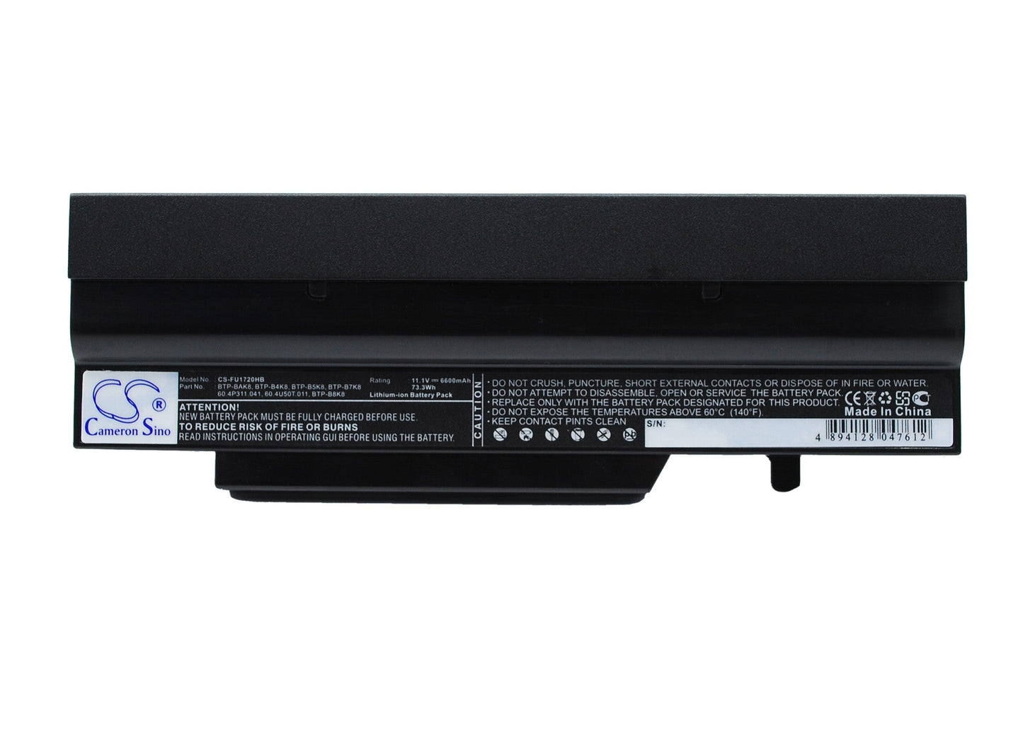 Replacement Battery for Fujitsu Amilo Pro V3405 – Notebook, Laptop – 6600mAh / 73.26Wh / 11.1V