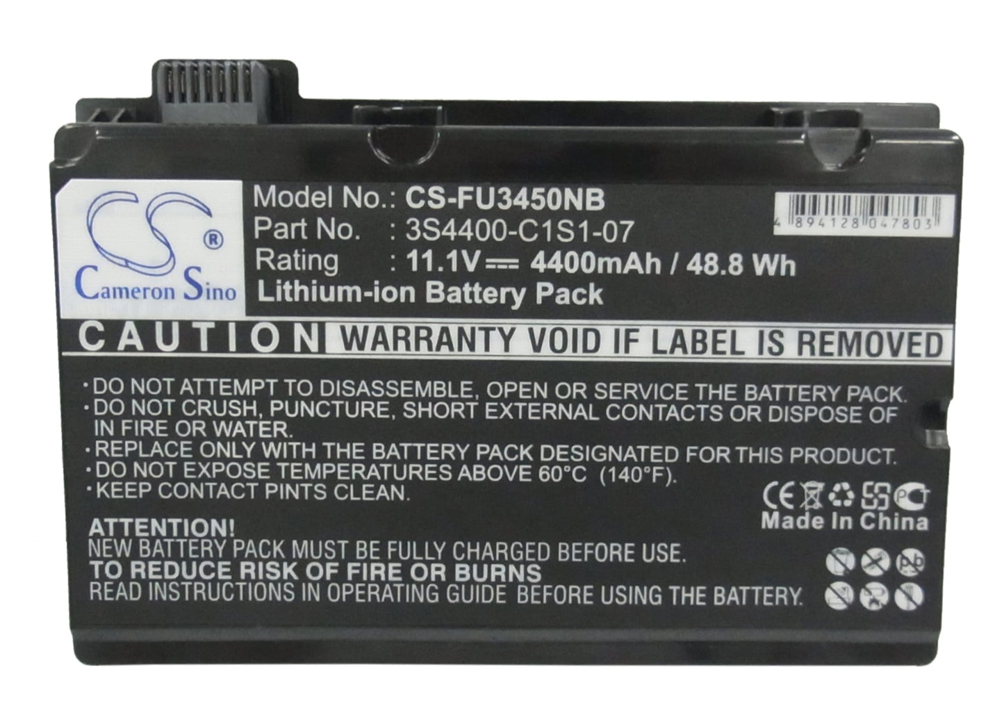 Replacement Battery for Fujitsu Amilo Pi3450 – Notebook, Laptop – 4400mAh / 11.1V