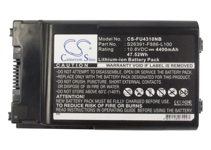 Replacement Battery for Fujitsu LifeBook T1010 – Notebook, Laptop – 4400mAh / 47.52Wh / 10.8V