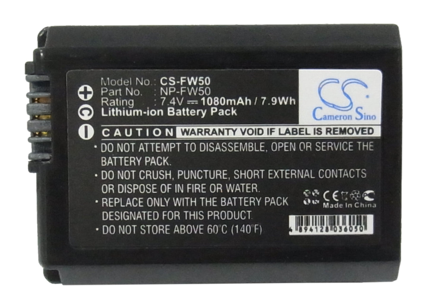 Replacement Battery for Sony Alpha 33 – Camera – 1080mAh / 7.99Wh / 7.4V