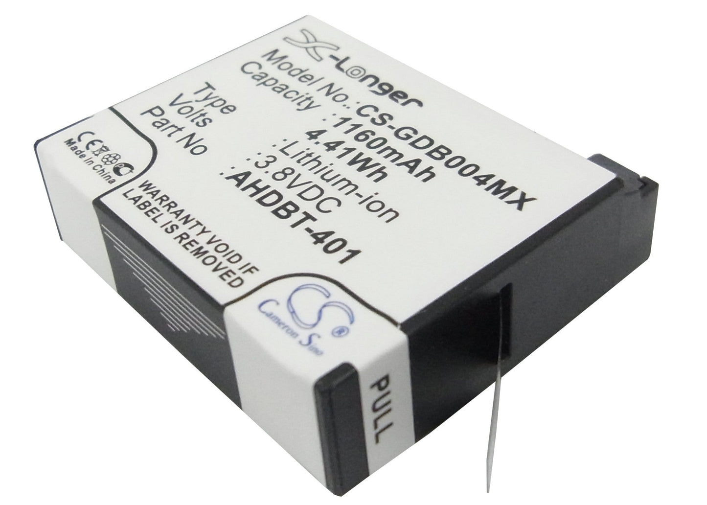 Replacement Battery for Gopro Hero 4 – Camera – 1160mAh / 4.41Wh / 3.8V