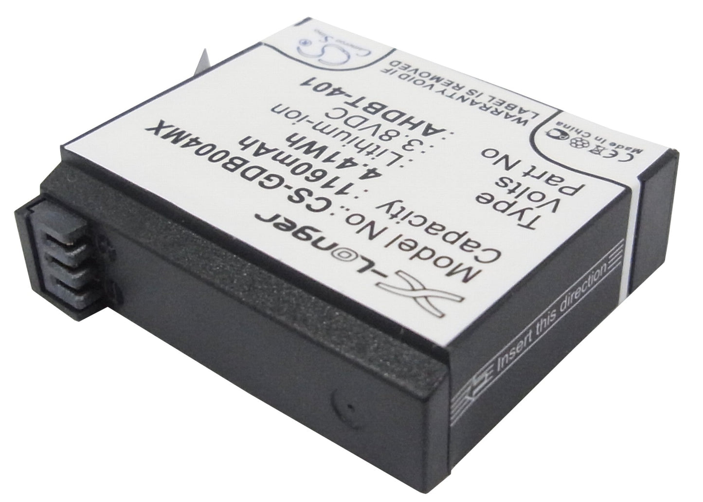 Replacement Battery for Gopro Hero 4 – Camera – 1160mAh / 4.41Wh / 3.8V
