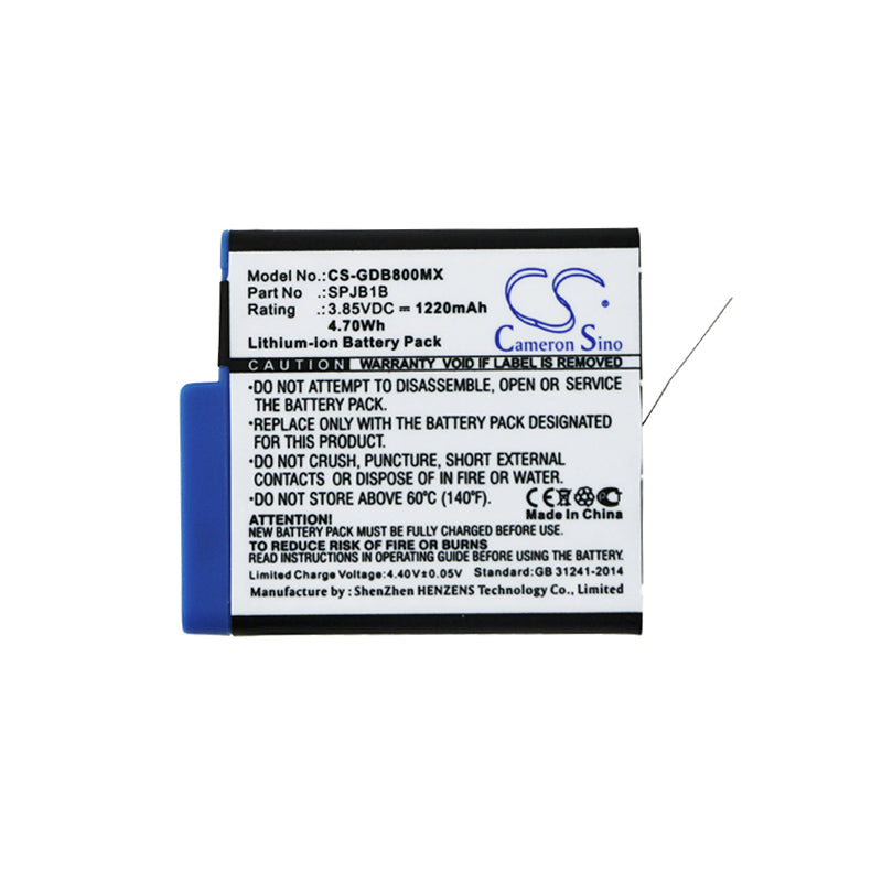 Replacement Battery for GoPro 601-10197-00 – Camera – 1220mAh / 4.70Wh / 3.85V