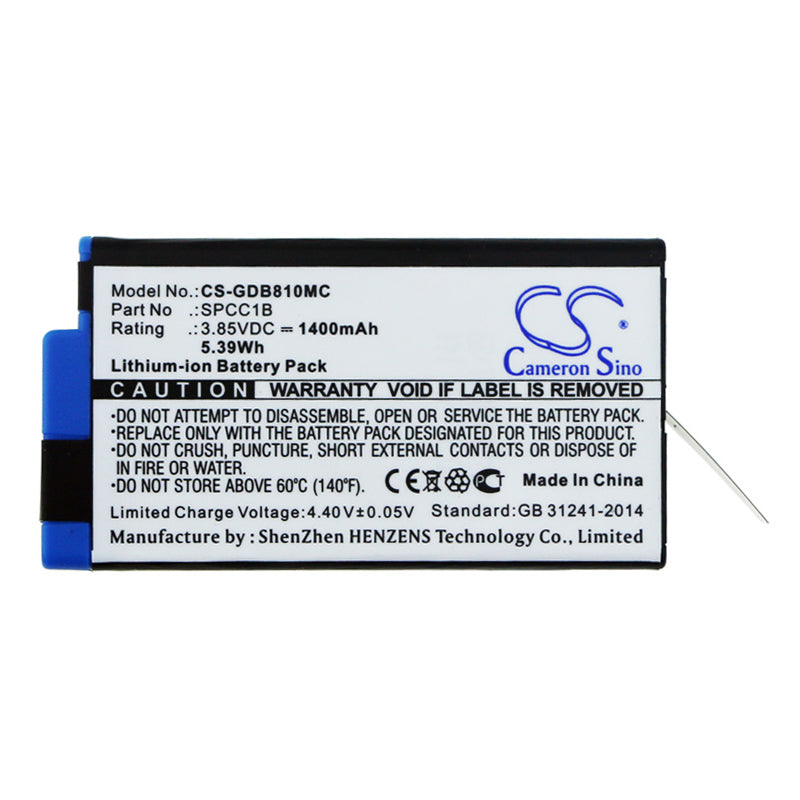 Replacement Battery for GoPro ACBAT-001 – Camera – 1400mAh / 5.39Wh / 3.85V
