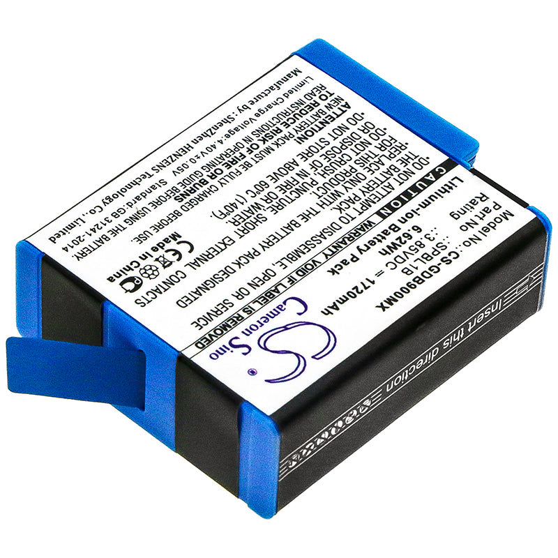 Replacement Battery for Gopro AHDBT-901 – Camera – 1720mAh / 6.62Wh / 3.85V