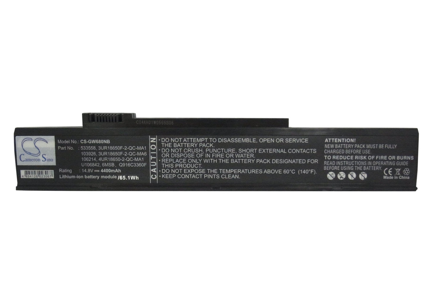 Replacement Battery for Gateway 6000 – Notebook, Laptop – 4400mAh / 14.8V
