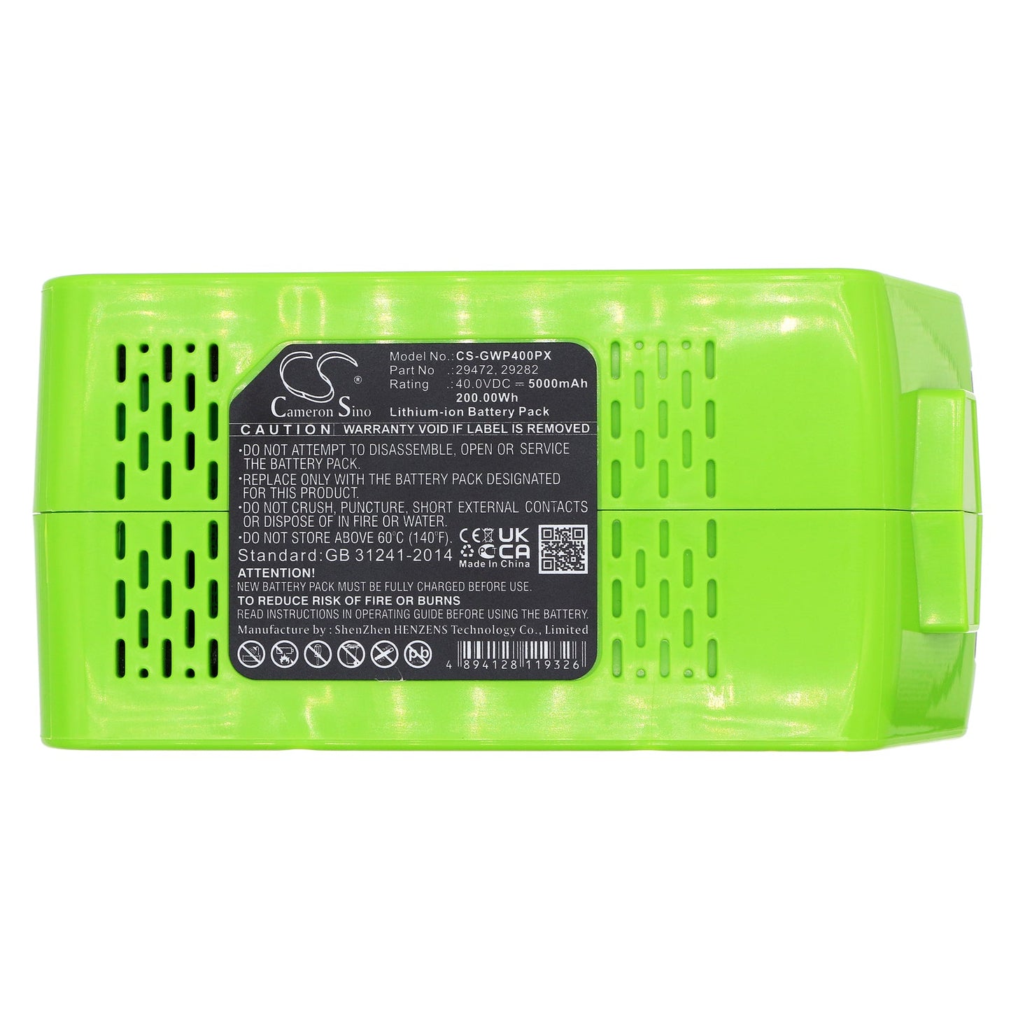 Replacement Battery for GreenWorks  20292 – Power Tools – 5000mAh / 200.00Wh / 40.00V