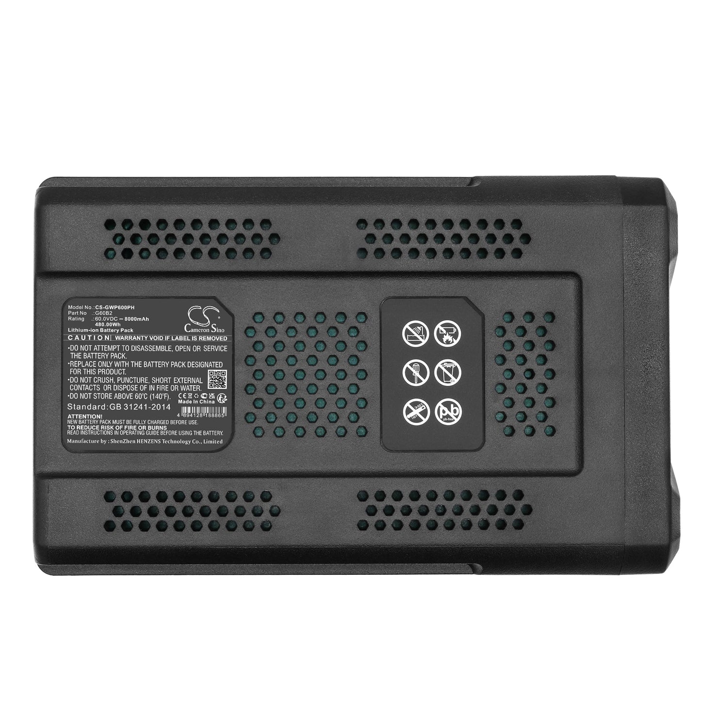 Replacement Battery for GreenWorks  GD60AB – Power Tools – 8000mAh / 480.0Wh / 60.0V