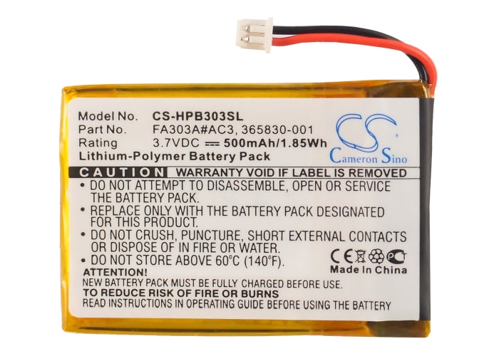 Replacement Battery for HP Bluetooth Stereo Headphones – Wireless Headset – 500mAh/1.85Wh / 3.7V