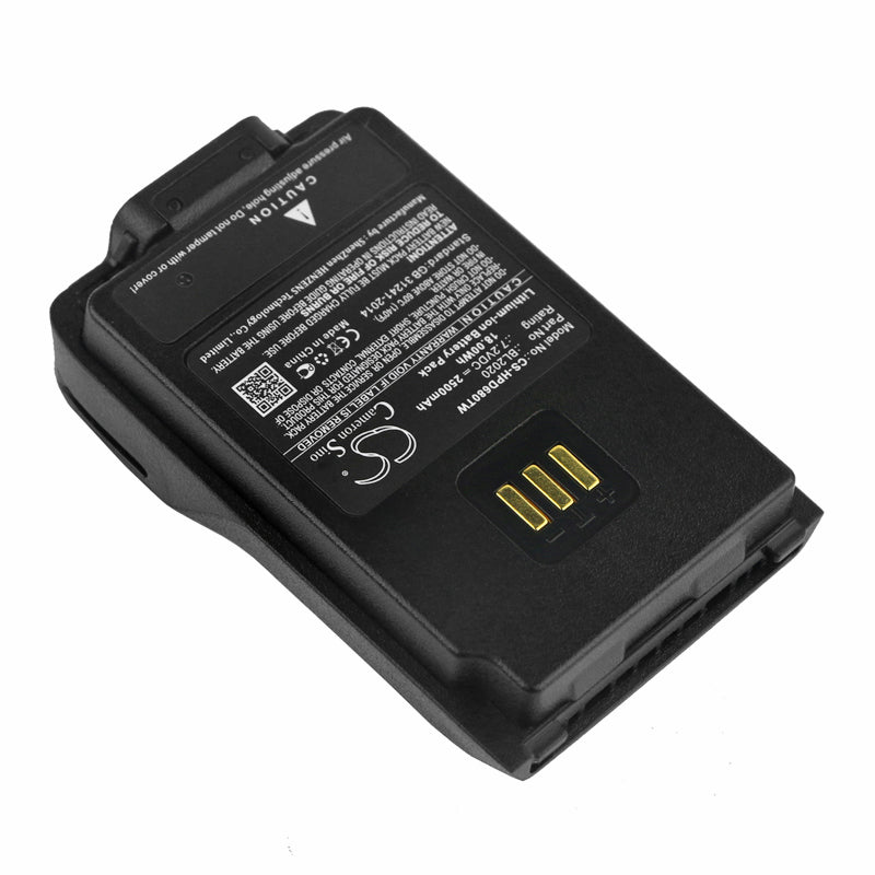 Replacement Battery for Hytera PD402 PD412, PD500 UL913, – 2500mAh / 18.00Wh