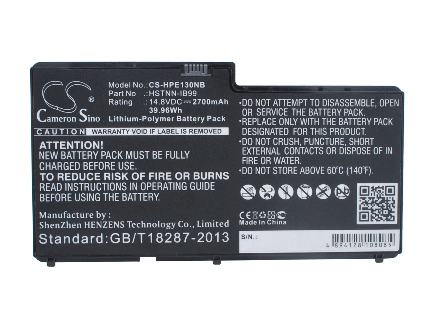 Replacement Battery for HP Envy 13 – Notebook, Laptop – 2700mAh / 39.96Wh / 14.8V