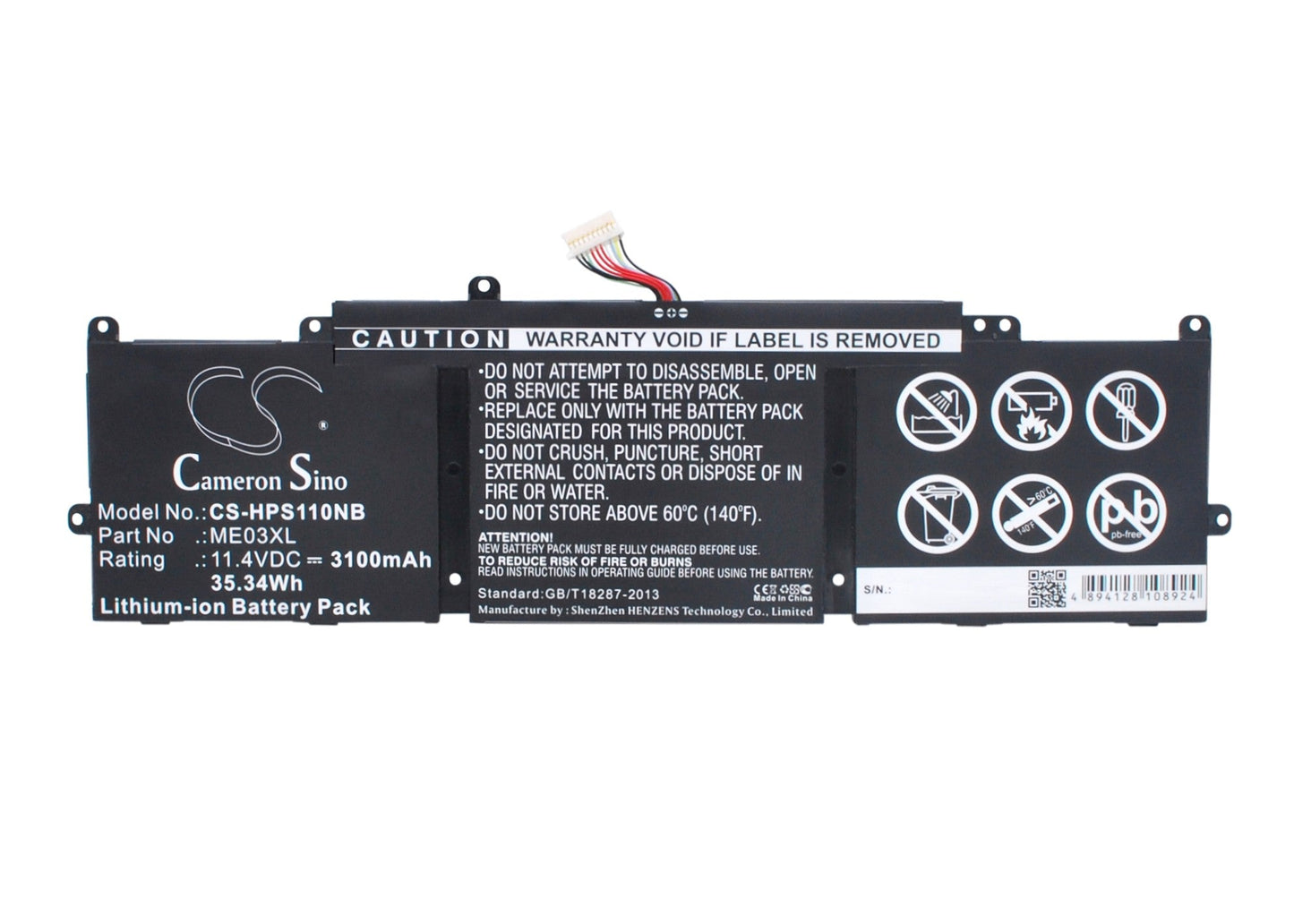 Replacement Battery for HP 11-D001TU – Notebook, Laptop – 3100mAh / 35.34Wh / 11.4V