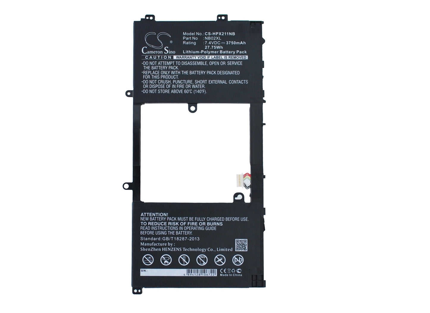 Replacement Battery for HP 11-H010NR – Notebook, Laptop – 3750mAh / 27.75Wh / 7.4V