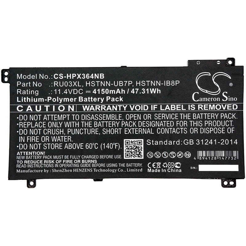 Replacement Battery for HP ProBook x360 11 G3 – Notebook, Laptop – 4150mAh / 47.31Wh / 11.4V