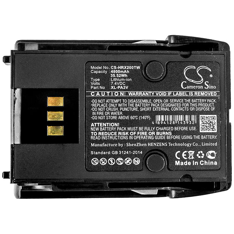 Replacement Battery for Harris XL-185P – Two-Way Radio – 4800mAh / 35.52Wh / 7.4V