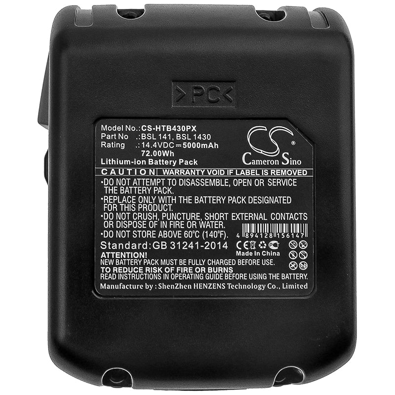 Replacement Battery for Hitachi  14DSL – Power Tools – 5000mAh / 72.00Wh / 14.4V