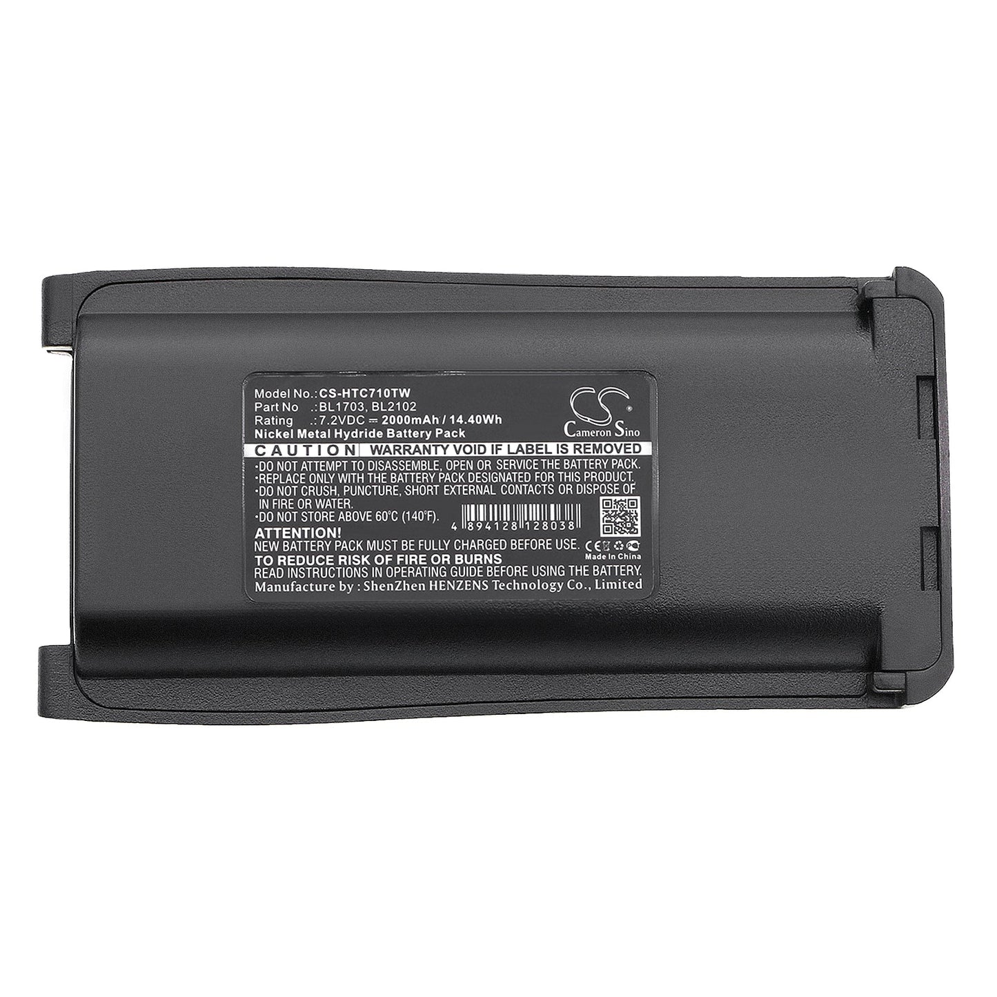 Replacement Battery for HYT TC 800M – Two-Way Radio – 2000mAh / 14.40Wh / 7.2V